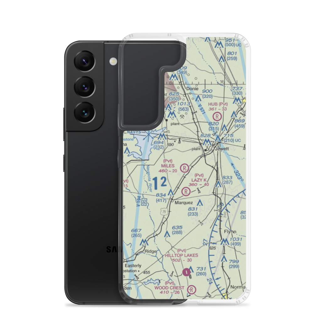 Miles Field (40TA) VFR Sectional Samsung Case Samsung Galaxy S22 model shown
