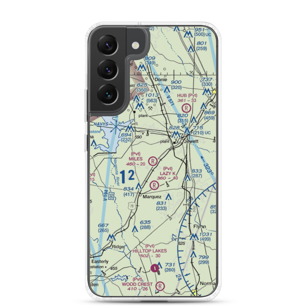 Miles Field (40TA) VFR Sectional Samsung Case Samsung Galaxy S22 Plus model shown