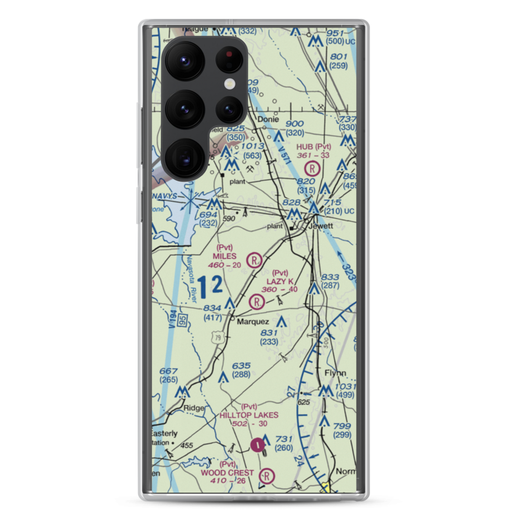 Miles Field (40TA) VFR Sectional Samsung Case Samsung Galaxy S22 Ultra model shown