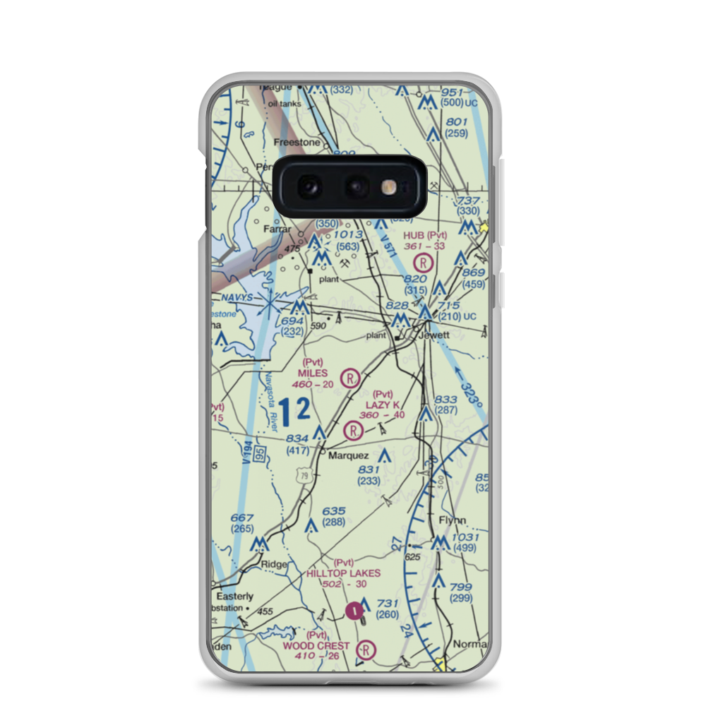 Miles Field (40TA) VFR Sectional Samsung Case Samsung Galaxy S10e model shown