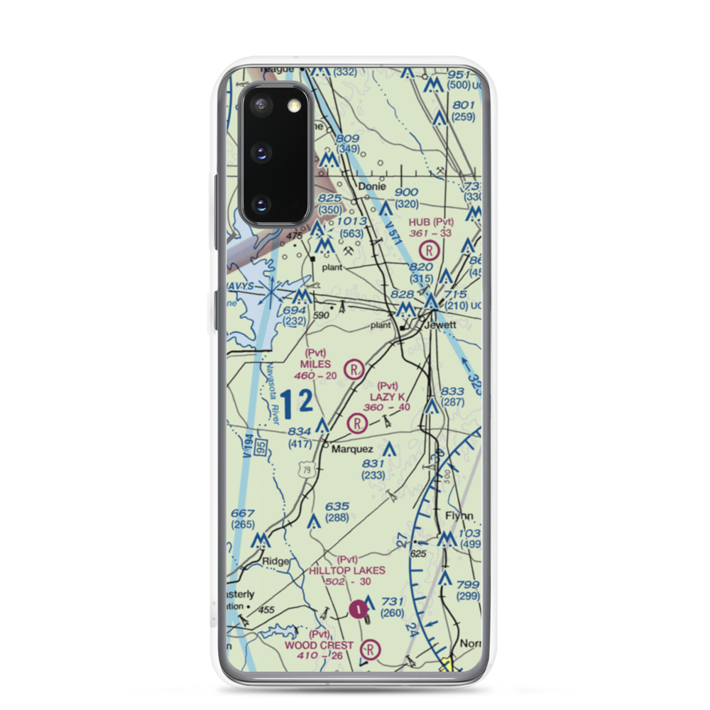 Miles Field (40TA) VFR Sectional Samsung Case Samsung Galaxy S20 model shown