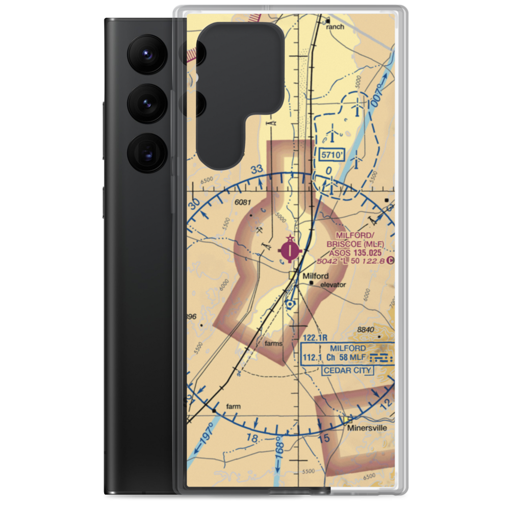 Milford Municipal-Ben and Judy Briscoe Field (MLF) VFR Sectional Samsung Case Samsung Galaxy S22 Ultra model shown