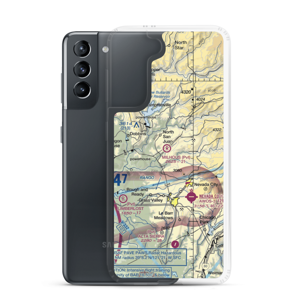 Milhous Ranch Airport (79CL) VFR Sectional Samsung Case Samsung Galaxy S21 model shown