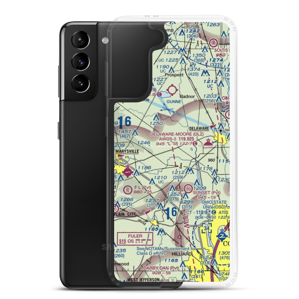 Mill Creek Airport (OI85) VFR Sectional Samsung Case Samsung Galaxy S21 Plus model shown