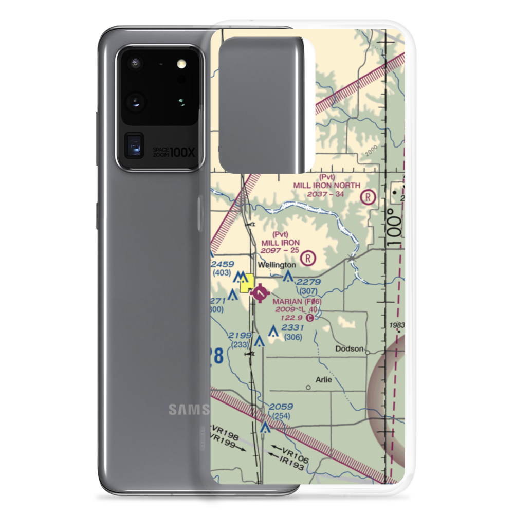 Mill Iron Ranch South Airport (36XS) VFR Sectional Samsung Case Samsung Galaxy S20 Ultra model shown