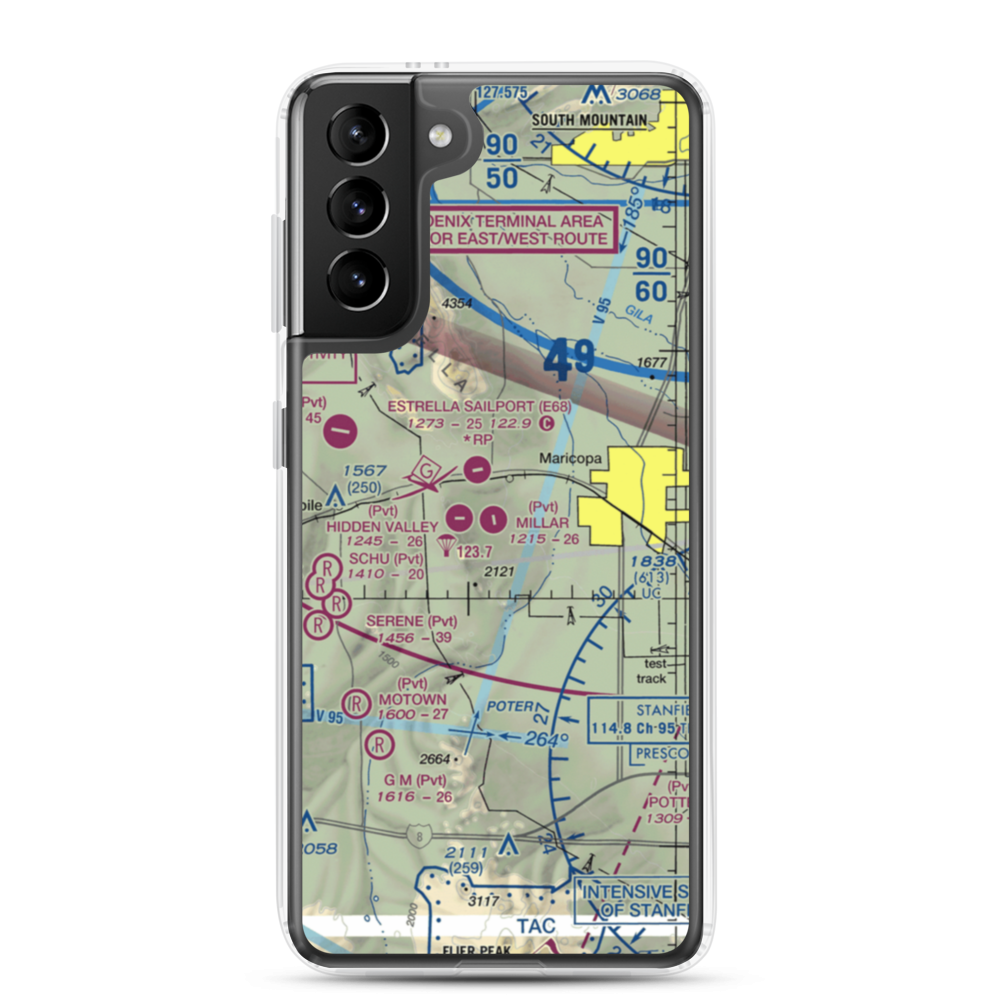 Millar Airport (2AZ4) VFR Sectional Samsung Case Samsung Galaxy S21 Plus model shown