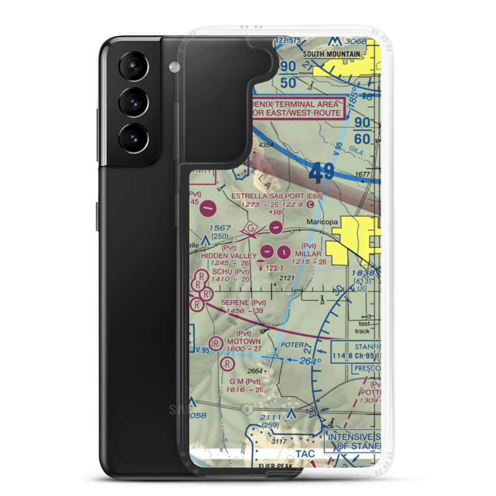 Millar Airport (2AZ4) VFR Sectional Samsung Case Samsung Galaxy S21 Plus model shown