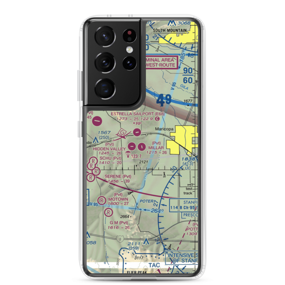 Millar Airport (2AZ4) VFR Sectional Samsung Case Samsung Galaxy S21 Ultra model shown