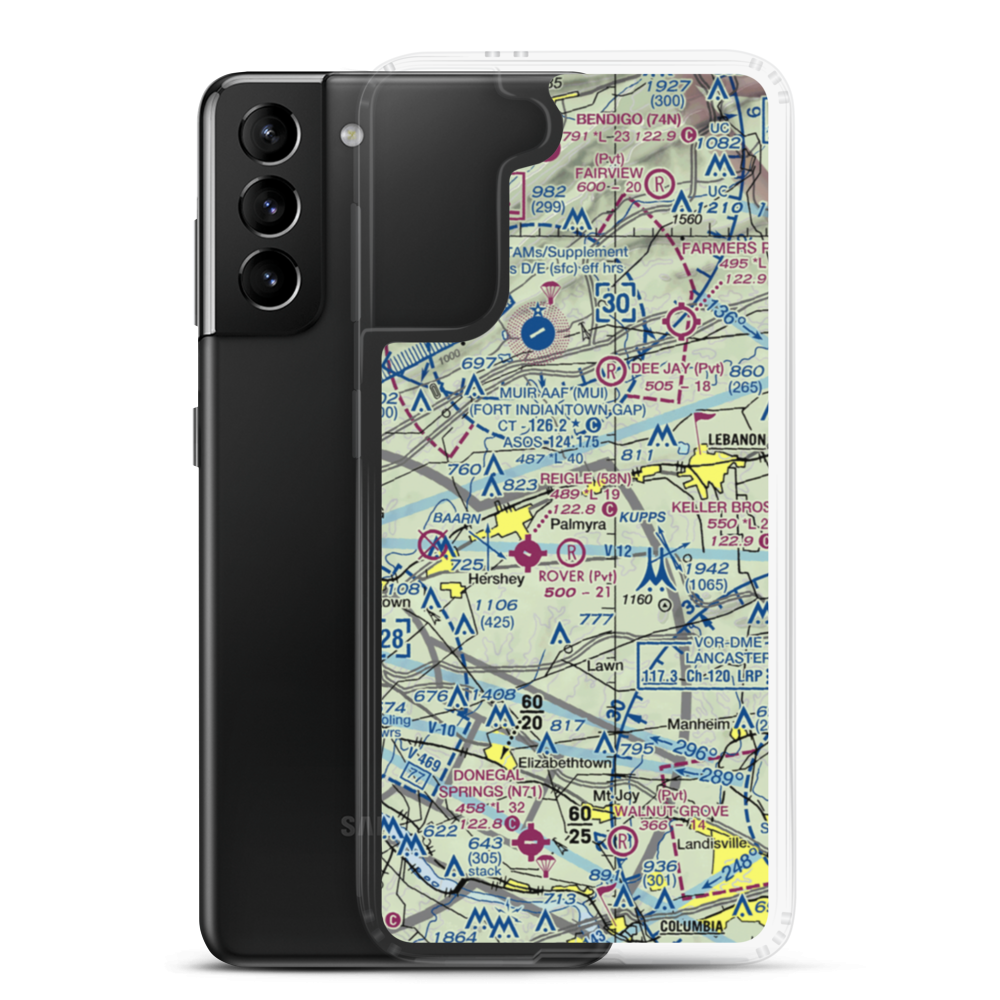 Millard Airport (4PA0) VFR Sectional Samsung Case Samsung Galaxy S21 Plus model shown