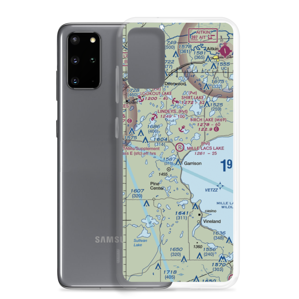 Mille Lacs Lake Resort Airport (7MN4) VFR Sectional Samsung Case Samsung Galaxy S20 Plus model shown