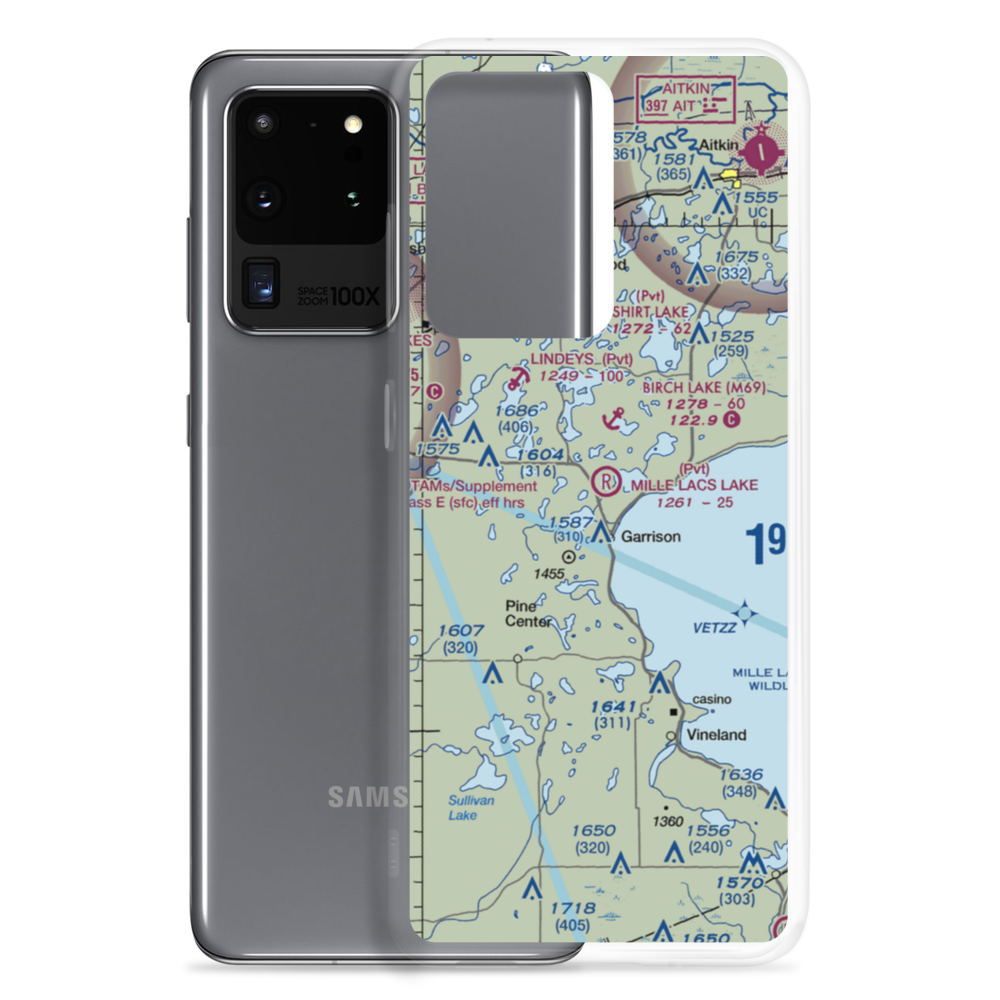 Mille Lacs Lake Resort Airport (7MN4) VFR Sectional Samsung Case Samsung Galaxy S20 Ultra model shown