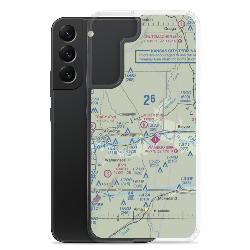 Miller Aeroplane Field (83KS) VFR Sectional Samsung Case Samsung Galaxy S22 Plus model shown