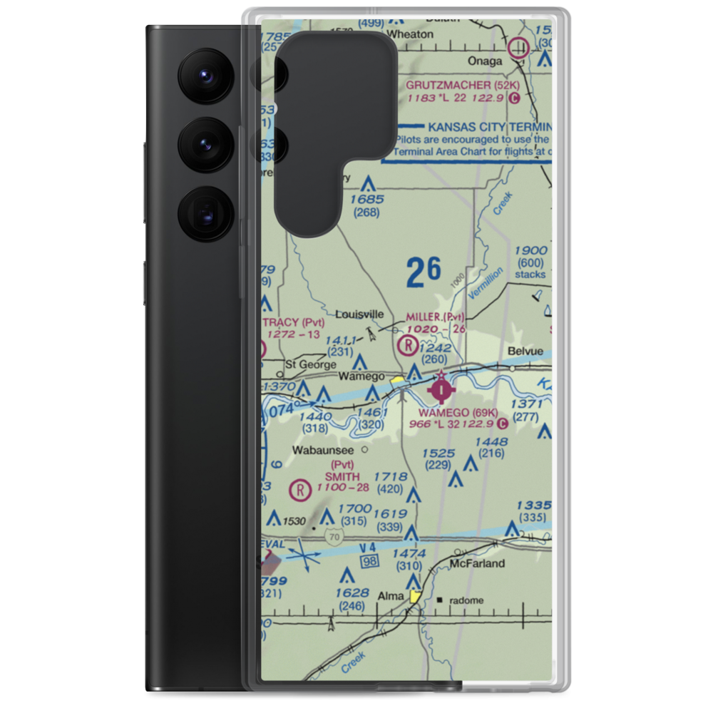 Miller Aeroplane Field (83KS) VFR Sectional Samsung Case Samsung Galaxy S22 Ultra model shown