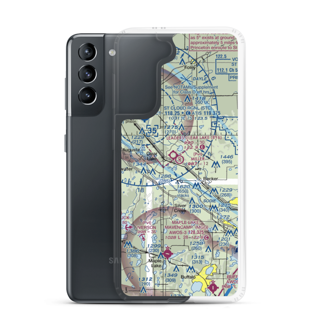Miller Airport (2MY4) VFR Sectional Samsung Case Samsung Galaxy S21 model shown