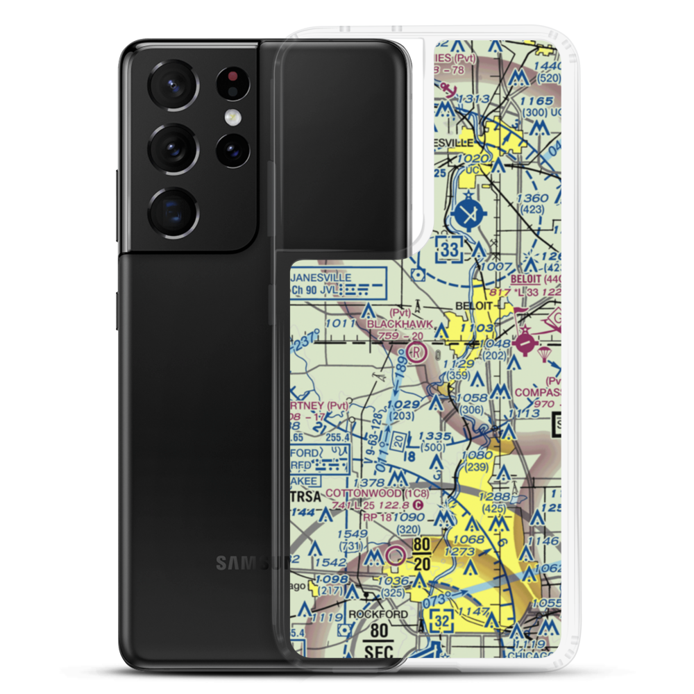 Miller Airport (3LL0) VFR Sectional Samsung Case Samsung Galaxy S21 Ultra model shown
