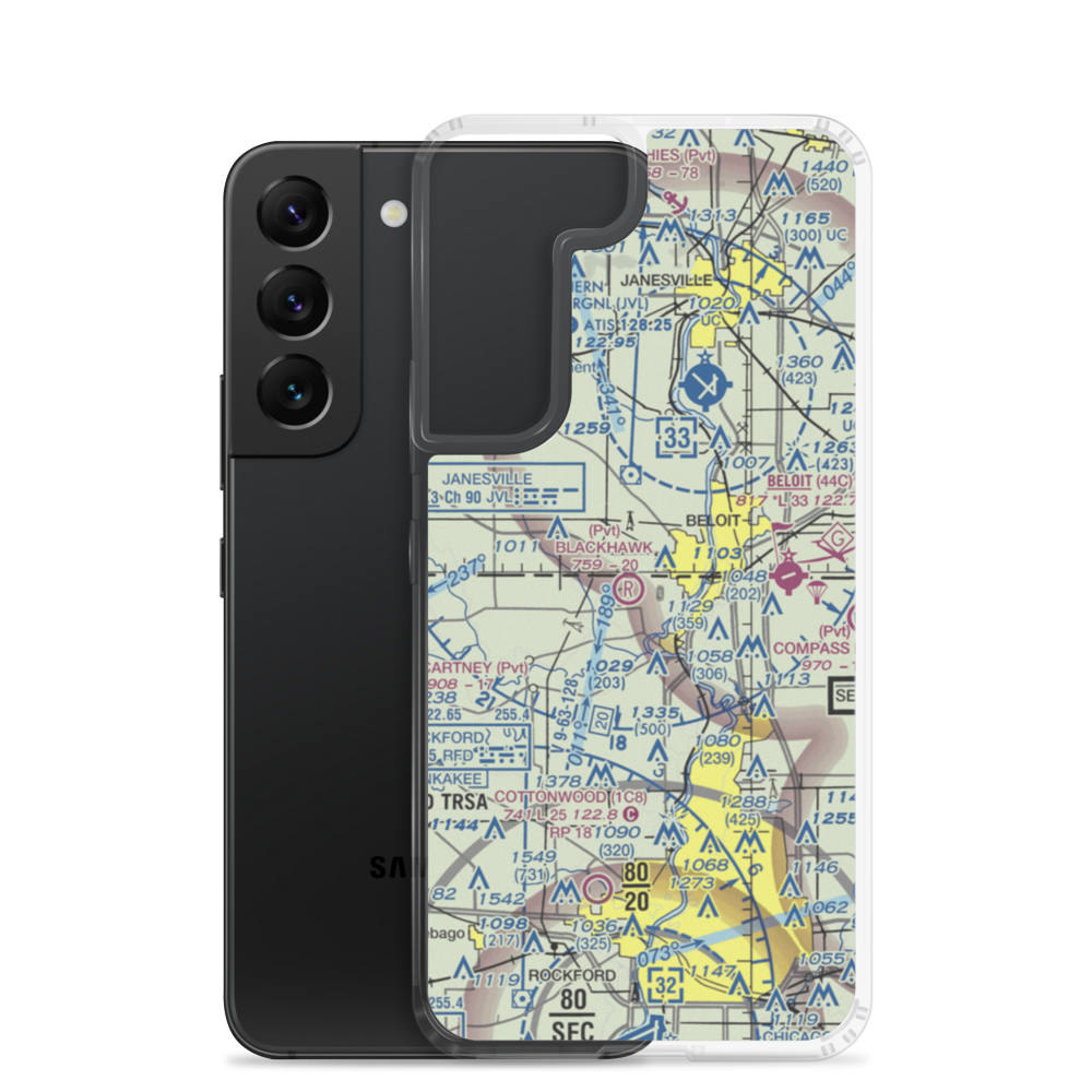 Miller Airport (3LL0) VFR Sectional Samsung Case Samsung Galaxy S22 model shown