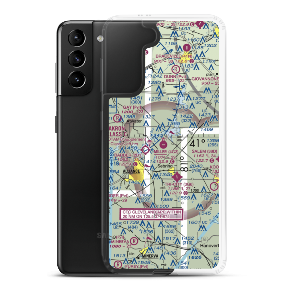 Miller Airport (4G3) VFR Sectional Samsung Case Samsung Galaxy S21 Plus model shown