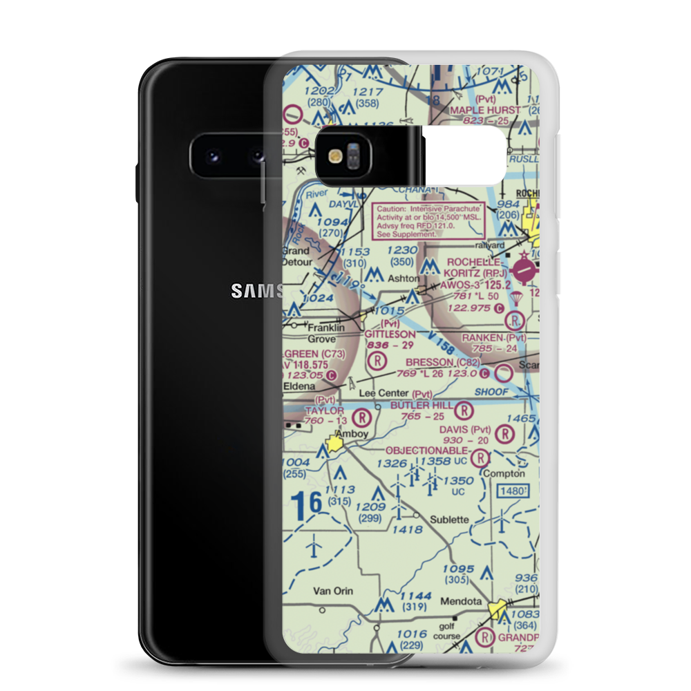 Miller Airport (79IL) VFR Sectional Samsung Case Samsung Galaxy S10 model shown