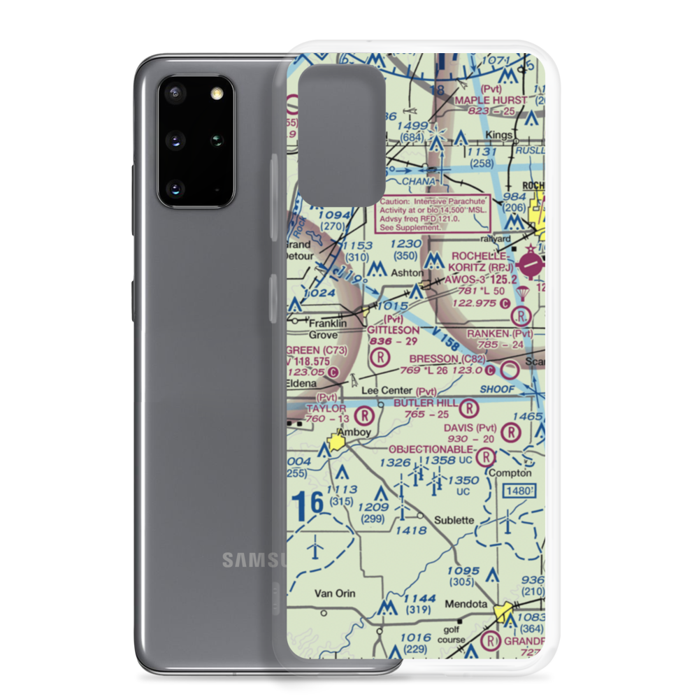 Miller Airport (79IL) VFR Sectional Samsung Case Samsung Galaxy S20 Plus model shown