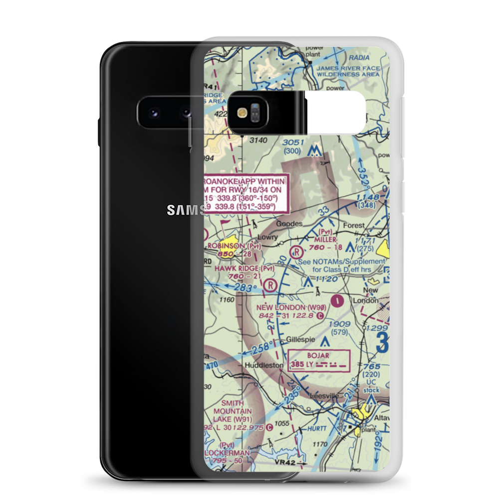 Miller Airport (91VA) VFR Sectional Samsung Case Samsung Galaxy S10 model shown