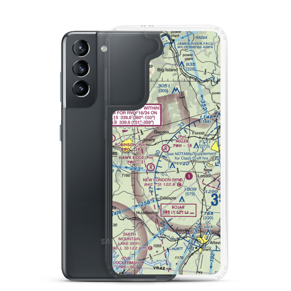Miller Airport (91VA) VFR Sectional Samsung Case Samsung Galaxy S21 model shown