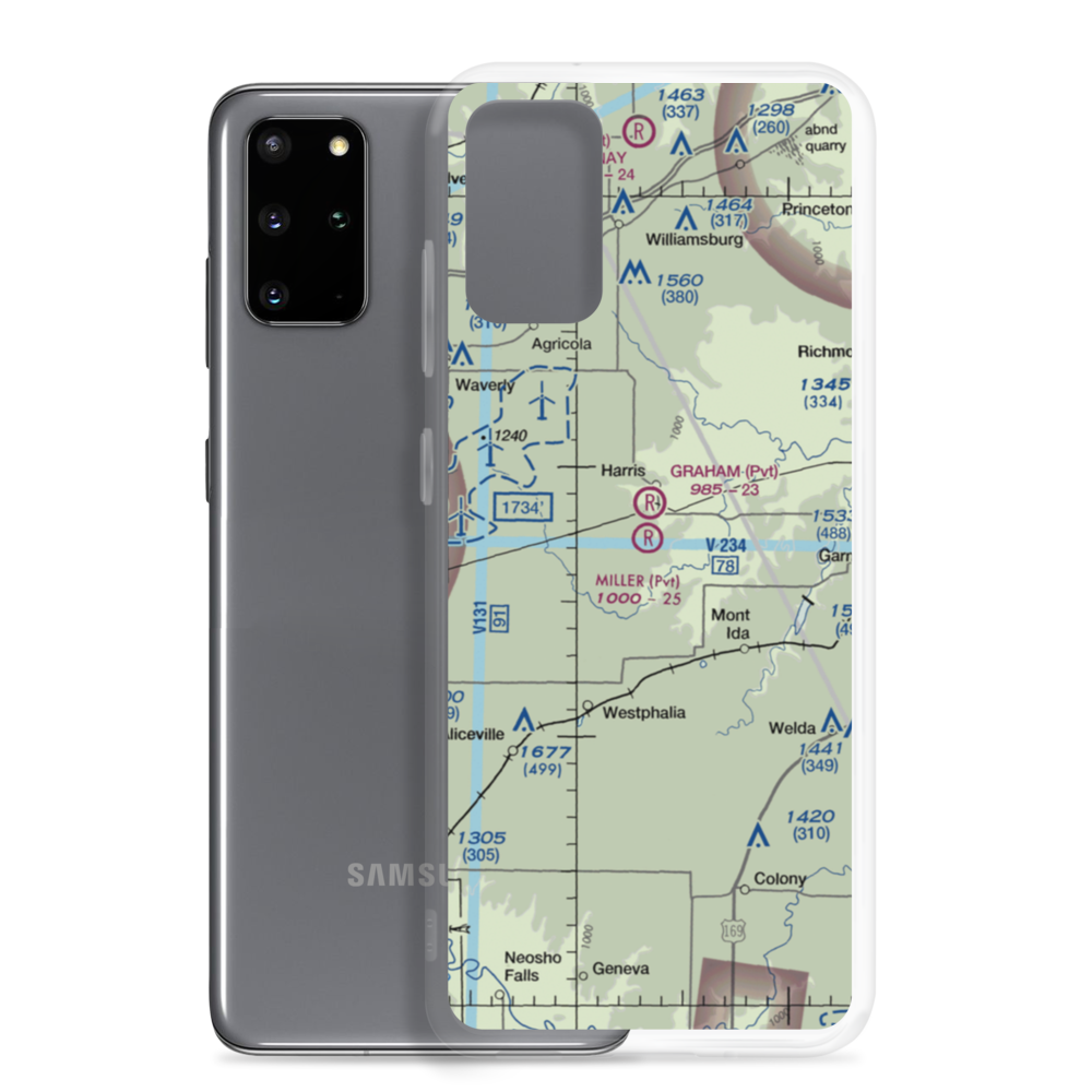 Miller Airport (9KS7) VFR Sectional Samsung Case Samsung Galaxy S20 Plus model shown