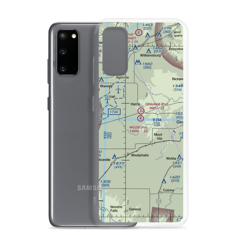 Miller Airport (9KS7) VFR Sectional Samsung Case Samsung Galaxy S20 model shown