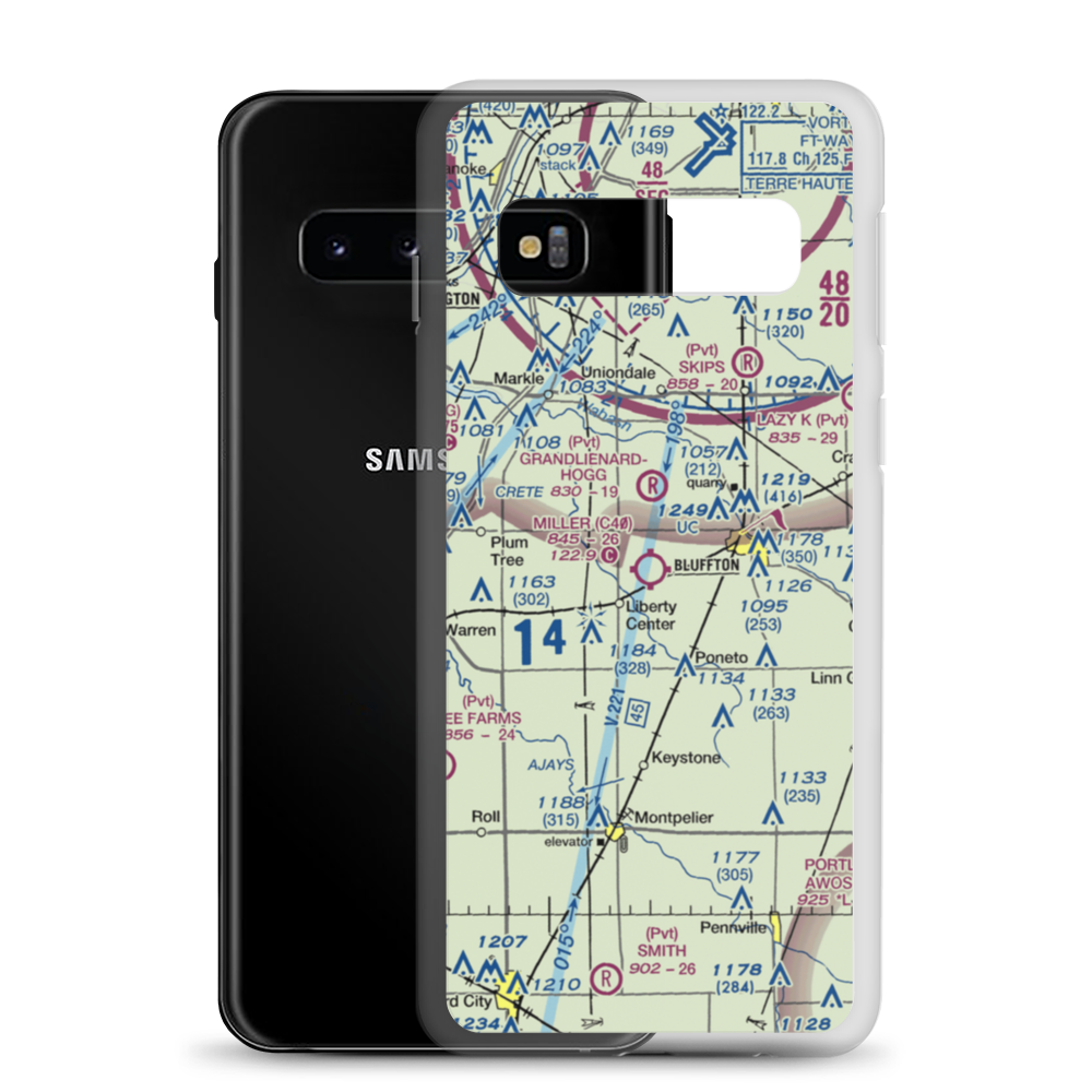 Miller Airport (C40) VFR Sectional Samsung Case Samsung Galaxy S10 model shown