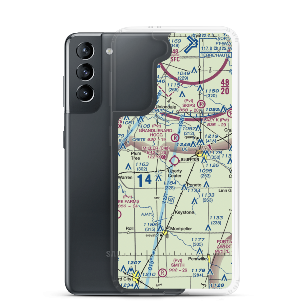 Miller Airport (C40) VFR Sectional Samsung Case Samsung Galaxy S21 model shown