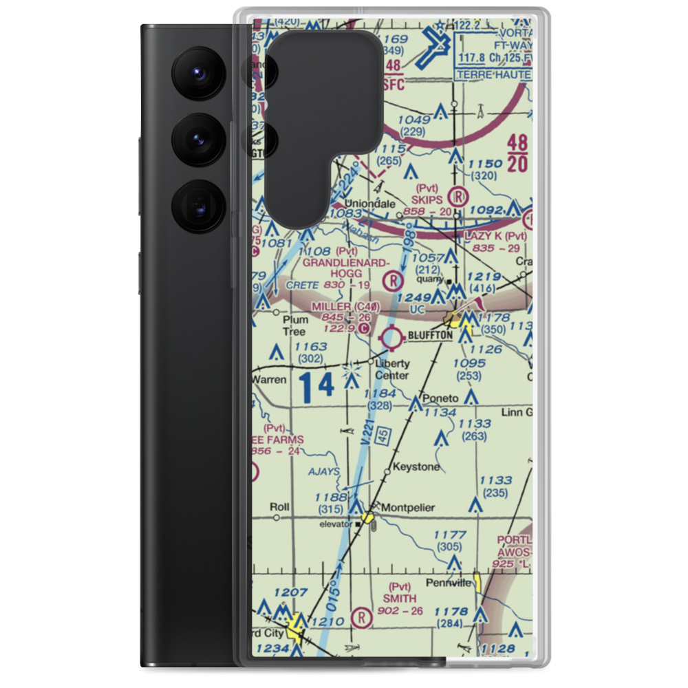 Miller Airport (C40) VFR Sectional Samsung Case Samsung Galaxy S22 Ultra model shown