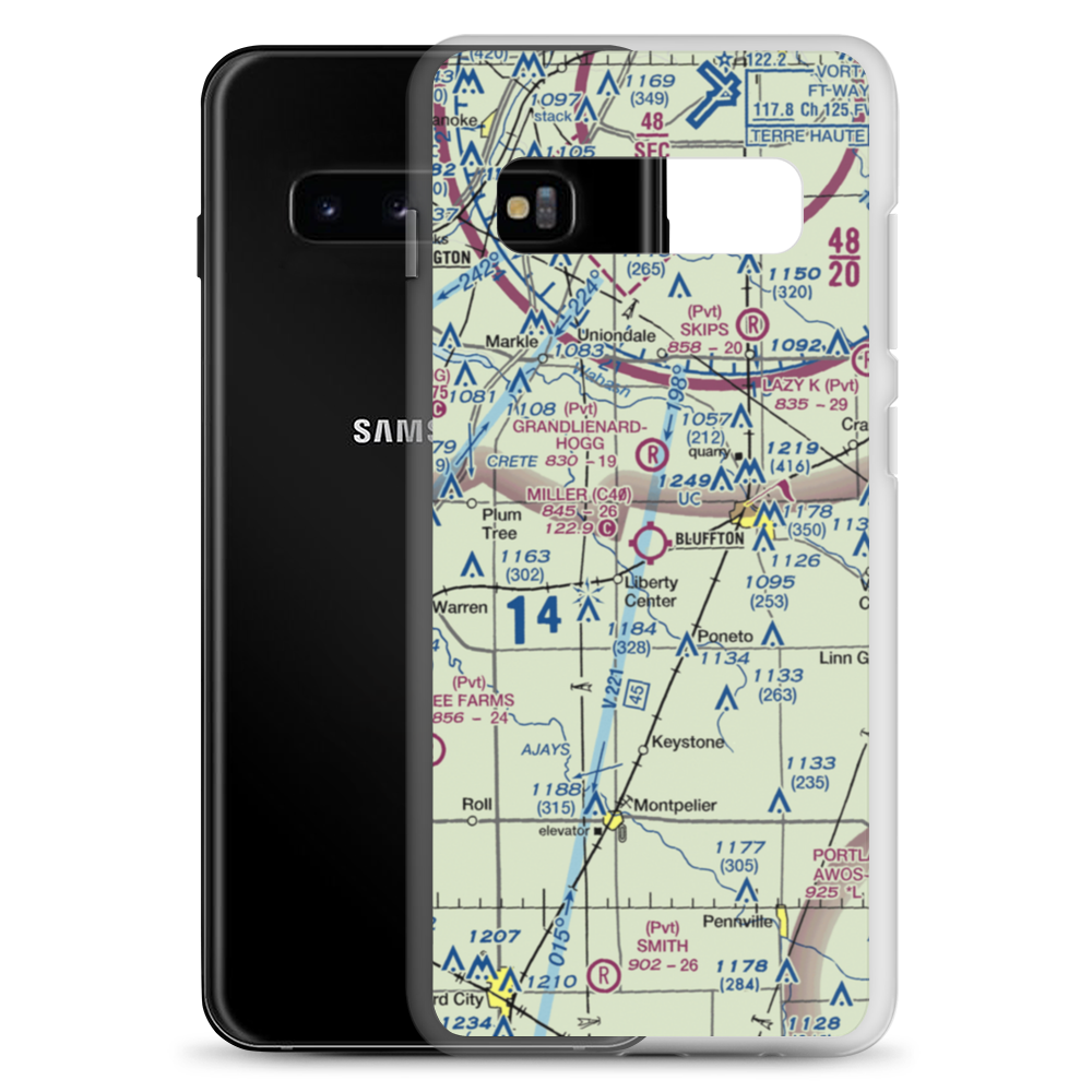 Miller Airport (C40) VFR Sectional Samsung Case Samsung Galaxy S10+ model shown