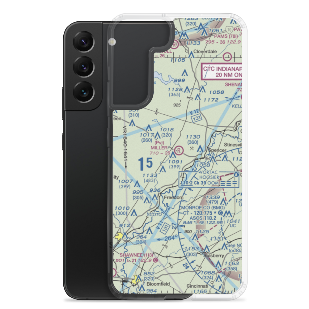 Miller Airport (IN53) VFR Sectional Samsung Case Samsung Galaxy S22 Plus model shown