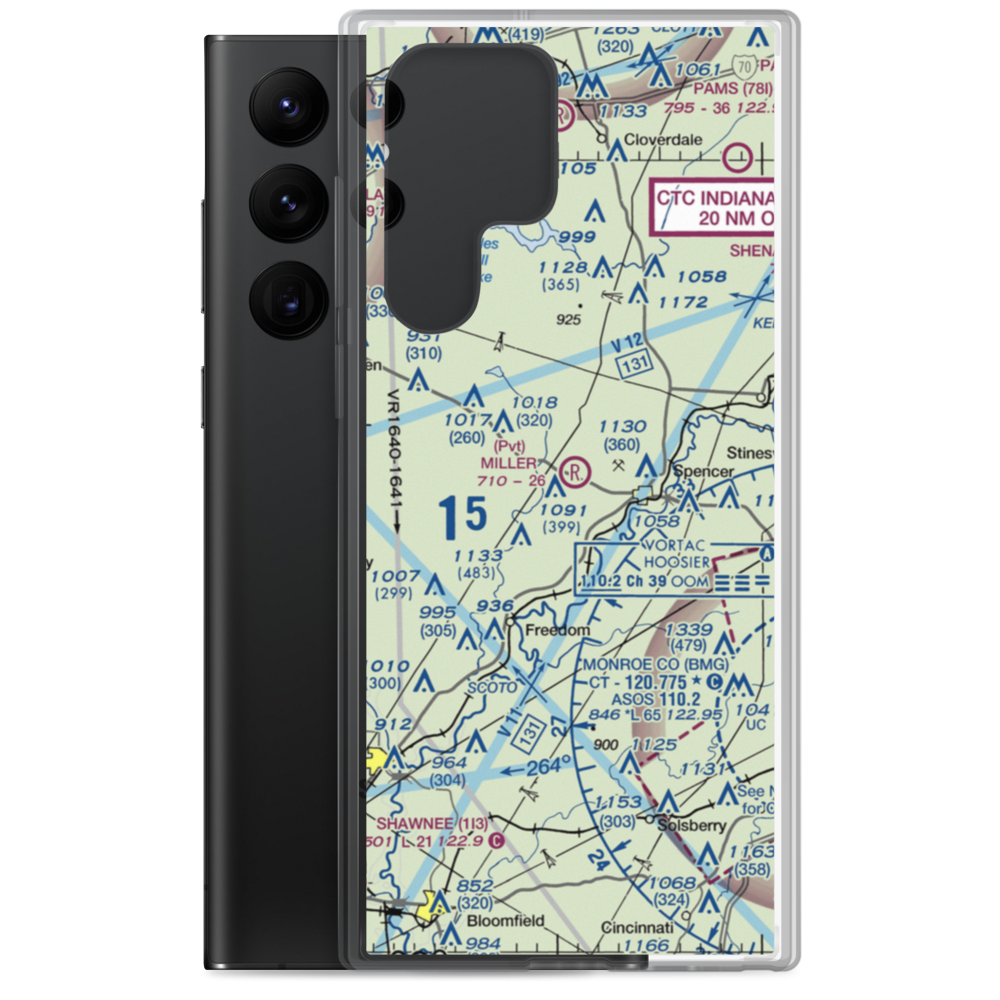 Miller Airport (IN53) VFR Sectional Samsung Case Samsung Galaxy S22 Ultra model shown