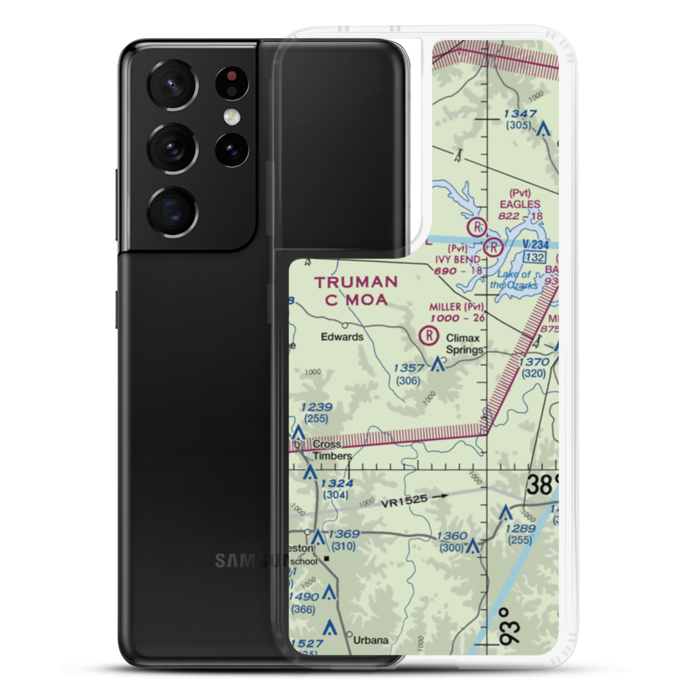 Miller Airport (MO99) VFR Sectional Samsung Case Samsung Galaxy S21 Ultra model shown