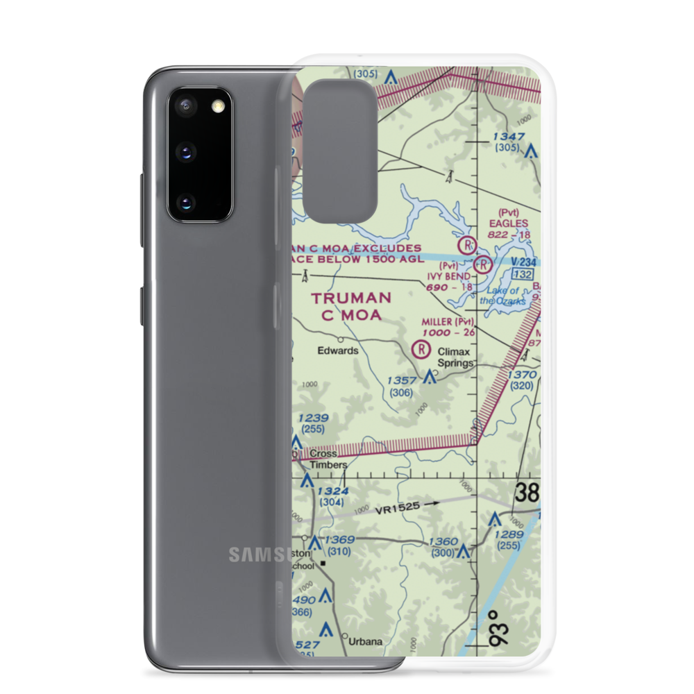 Miller Airport (MO99) VFR Sectional Samsung Case Samsung Galaxy S20 model shown
