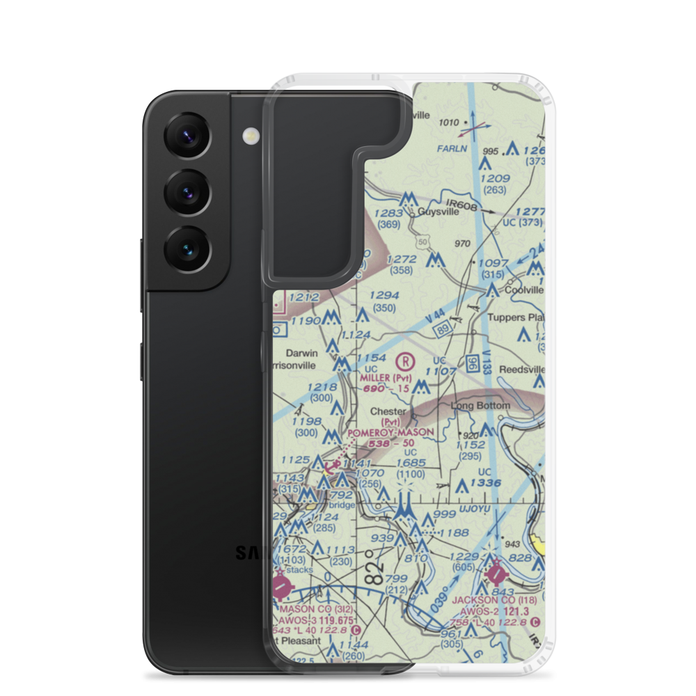 Miller Airport (OI59) VFR Sectional Samsung Case Samsung Galaxy S22 model shown