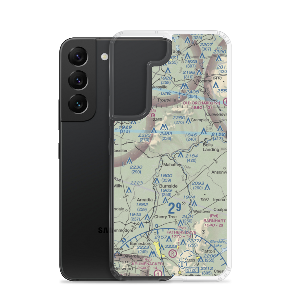 Miller Airport (PN56) VFR Sectional Samsung Case Samsung Galaxy S22 model shown