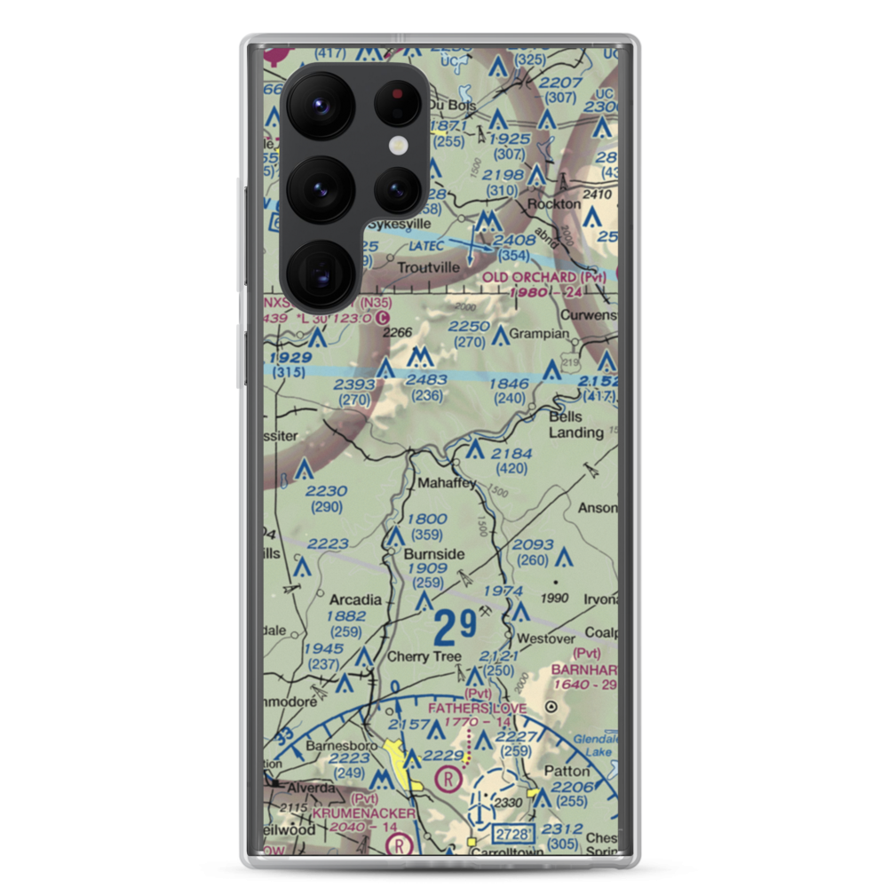 Miller Airport (PN56) VFR Sectional Samsung Case Samsung Galaxy S22 Ultra model shown