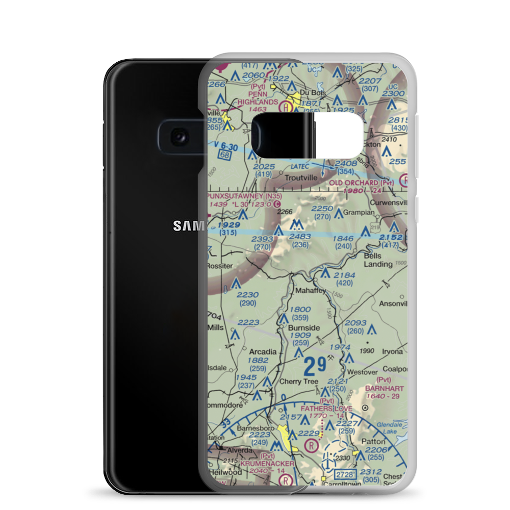 Miller Airport (PN56) VFR Sectional Samsung Case Samsung Galaxy S10e model shown