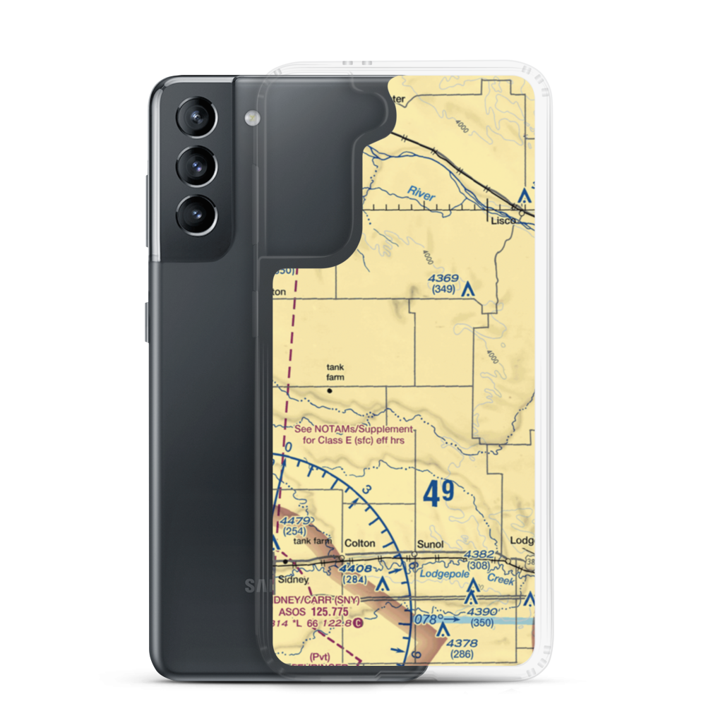 Miller Airstrip (1NE6) VFR Sectional Samsung Case Samsung Galaxy S21 model shown