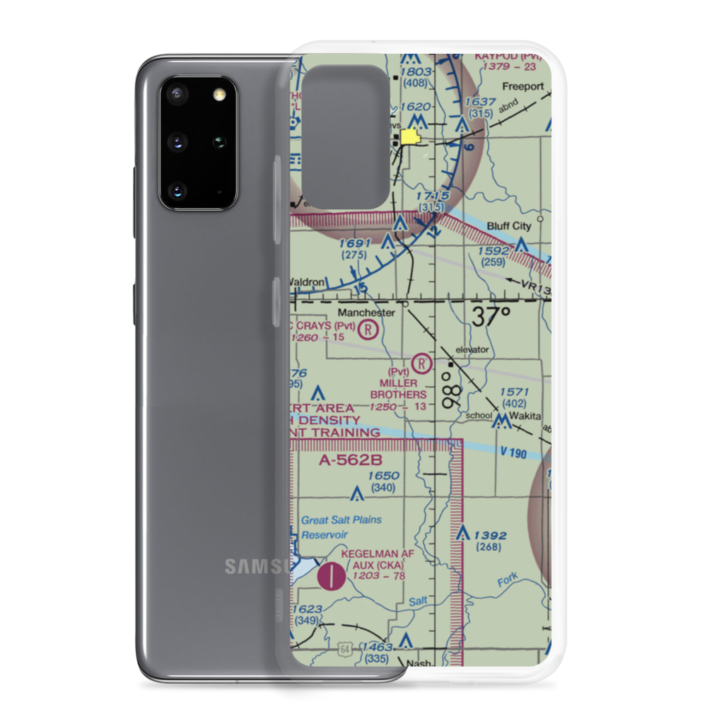 Miller Brothers Airport (OK47) VFR Sectional Samsung Case Samsung Galaxy S20 Plus model shown