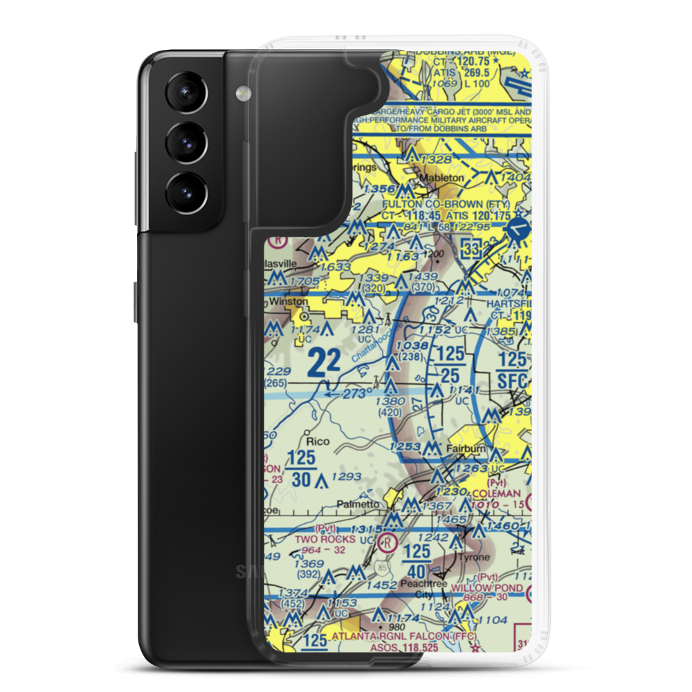 Miller Farm Airport (25GA) VFR Sectional Samsung Case Samsung Galaxy S21 Plus model shown