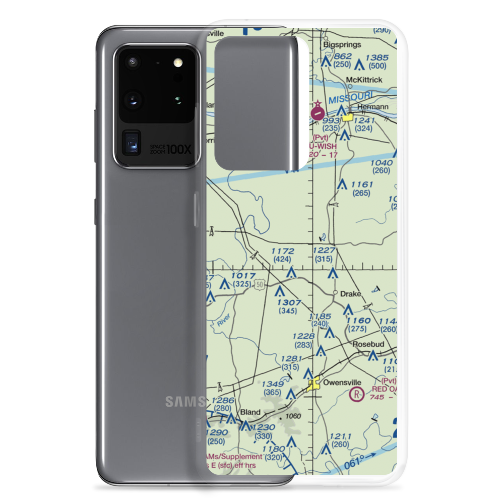 Miller Farm Airport (MU21) VFR Sectional Samsung Case Samsung Galaxy S20 Ultra model shown