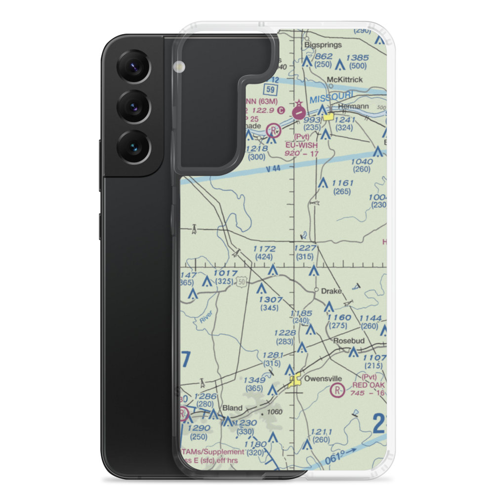 Miller Farm Airport (MU21) VFR Sectional Samsung Case Samsung Galaxy S22 Plus model shown