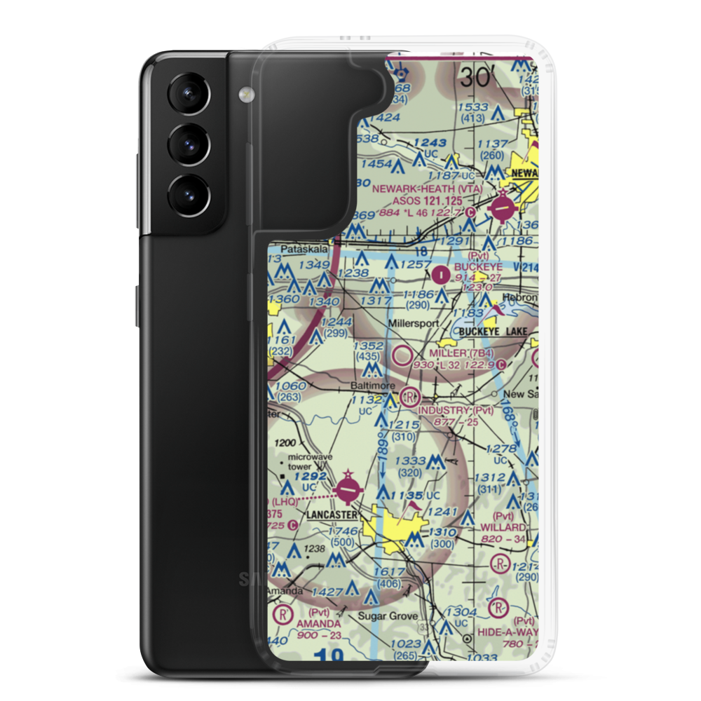 Miller Farm Landing Strip (7B4) VFR Sectional Samsung Case Samsung Galaxy S21 Plus model shown