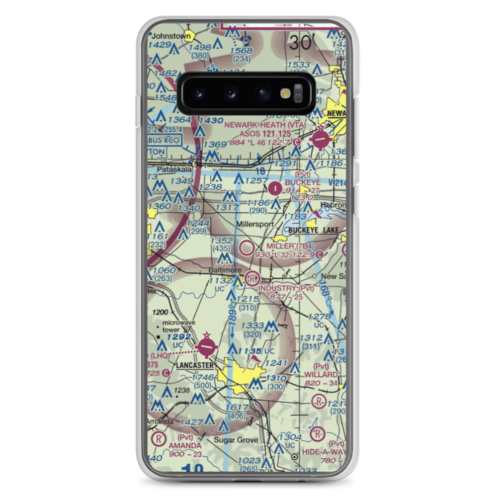 Miller Farm Landing Strip (7B4) VFR Sectional Samsung Case Samsung Galaxy S10+ model shown