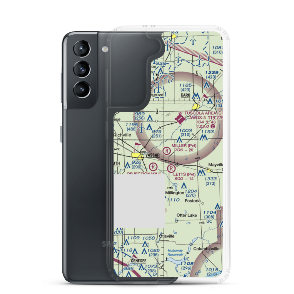 Miller Field (27MI) VFR Sectional Samsung Case Samsung Galaxy S21 model shown