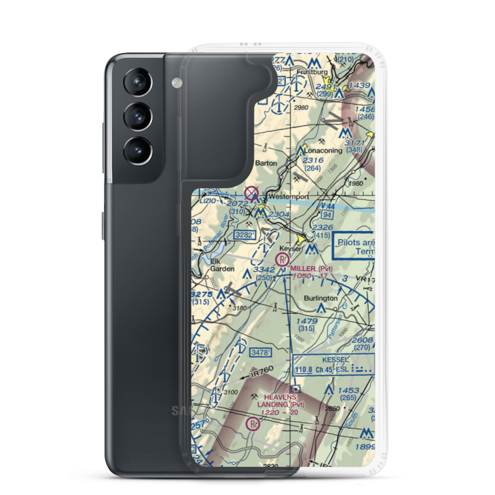 Miller Field (WV18) VFR Sectional Samsung Case Samsung Galaxy S21 model shown