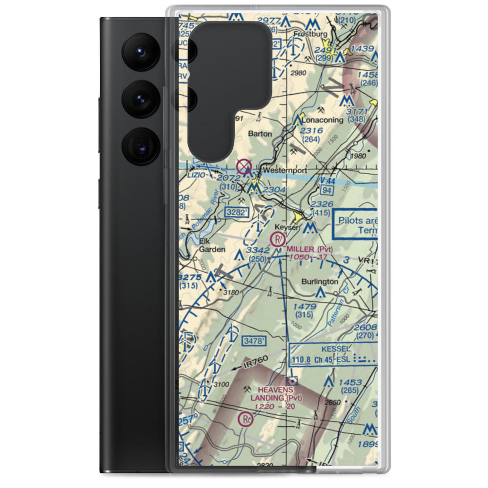 Miller Field (WV18) VFR Sectional Samsung Case Samsung Galaxy S22 Ultra model shown