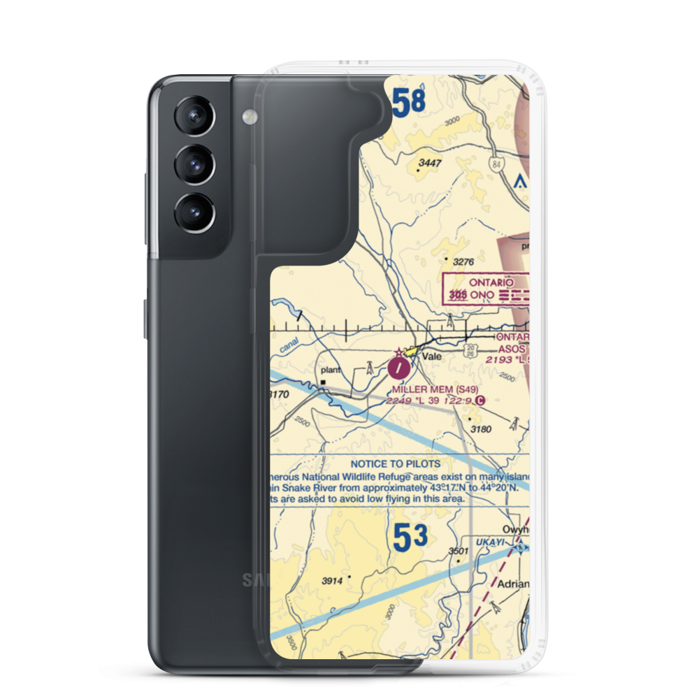Miller Memorial Airpark (S49) VFR Sectional Samsung Case Samsung Galaxy S21 model shown
